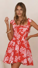 Haisley Mini Dress Red Floral