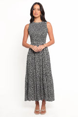 Agatha Midi Dress Black Floral