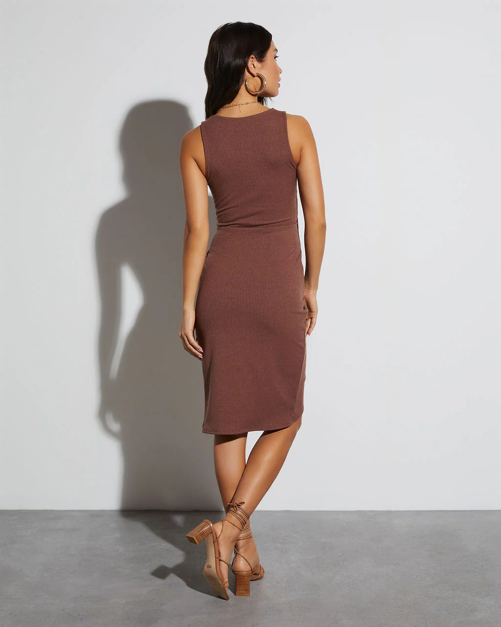 Wilmer Ribbed Front Tie Mini Dress