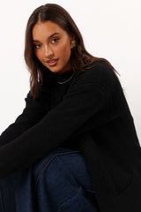 Nicolette Open Front Long Cardigan Black