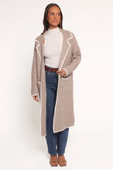 Katia Contrast Trim Coatigan Beige