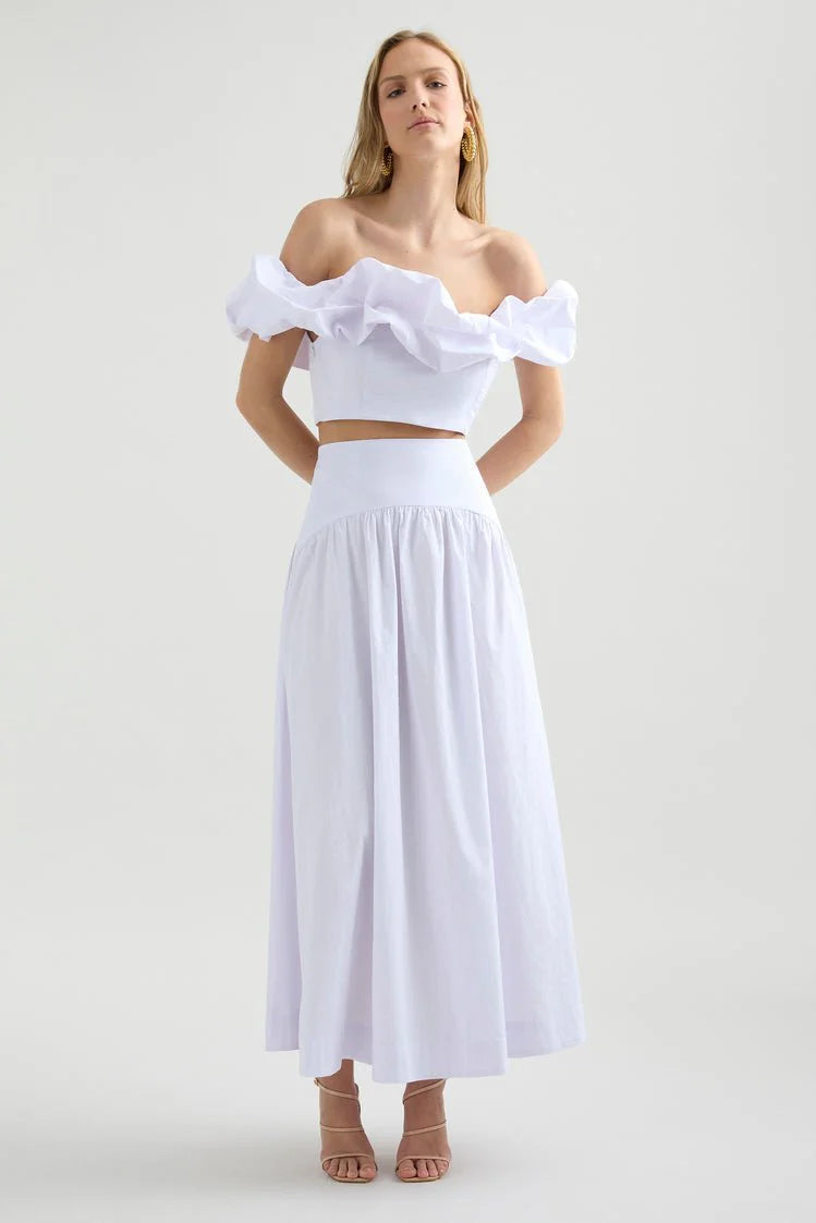 Savannah Maxi Skirt White