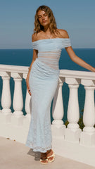 Tiarna Off The Shoulder Maxi Dress Blue