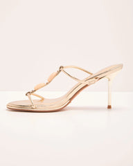 Jaide Metallic Gemstone Mule Stiletto Heels