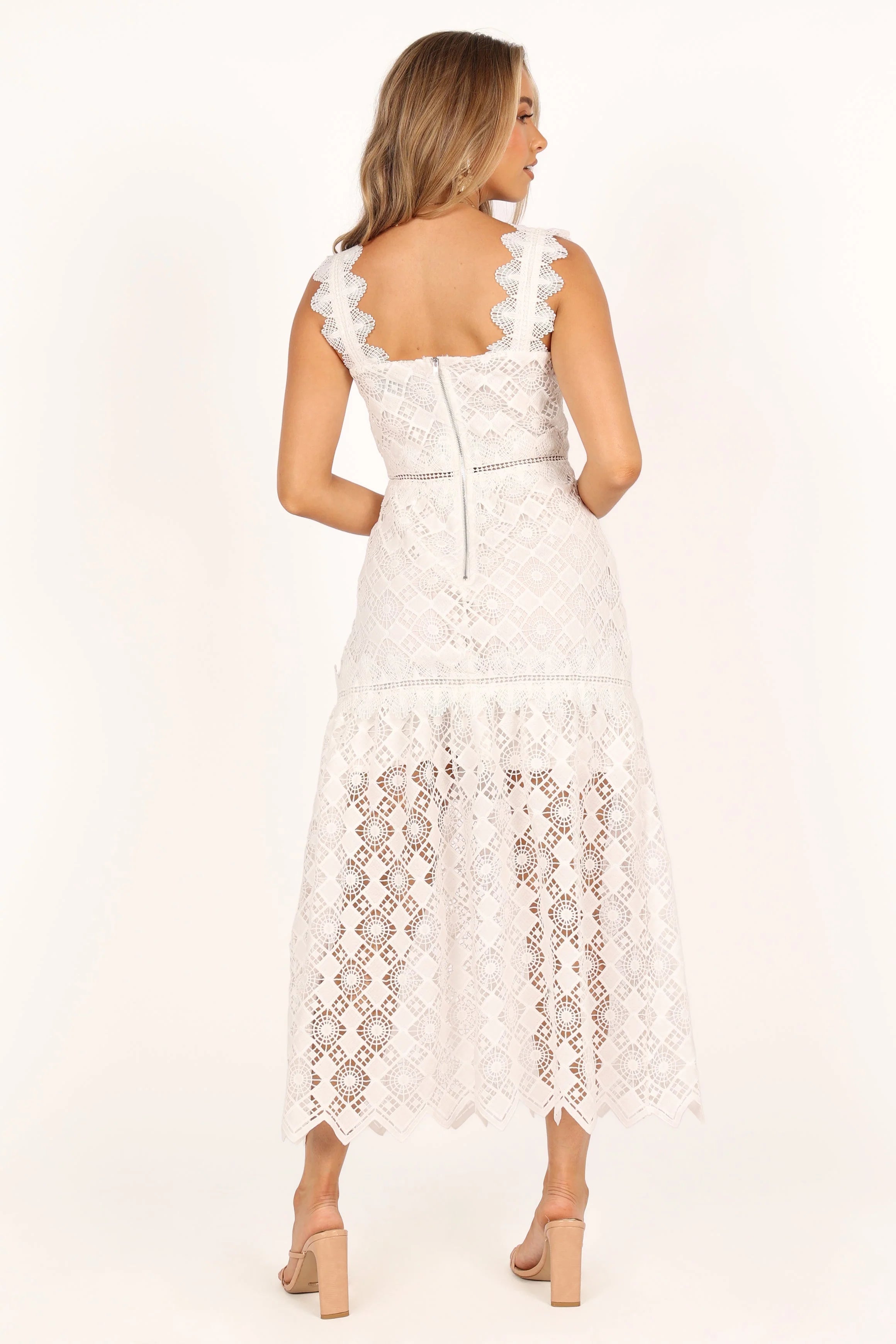 Harper Midi Lace Dress White
