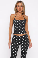 Sweetie Darling Bustier Black White Polka Dot