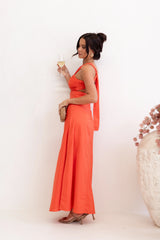 Luna One Shoulder Maxi Dress Tangerine