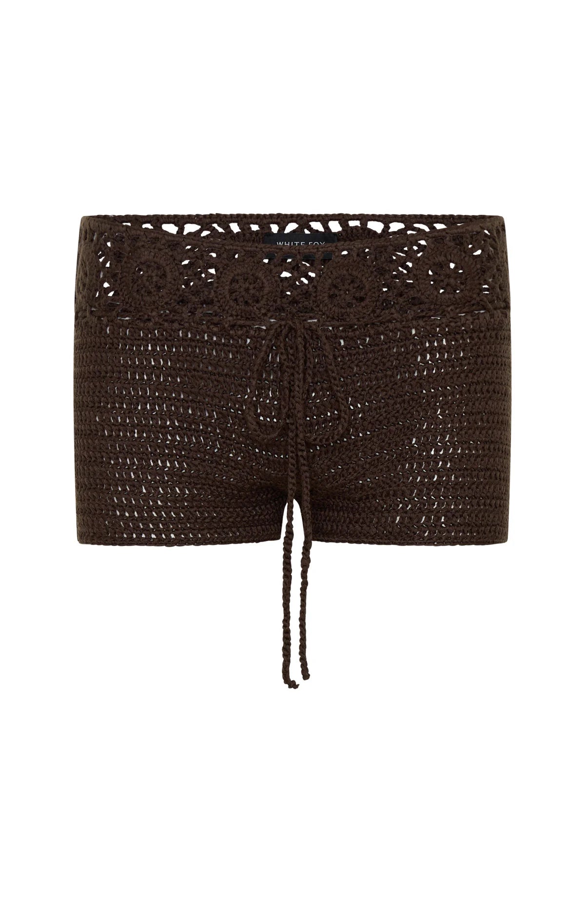 No Plans Crochet Shorts Chocolate