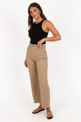 Parson Wide Leg Pant Taupe