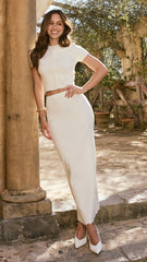 Xanthe Knit Maxi Skirt Cream