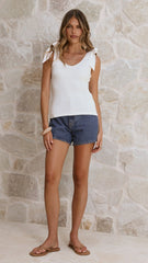Emma Bow Top White