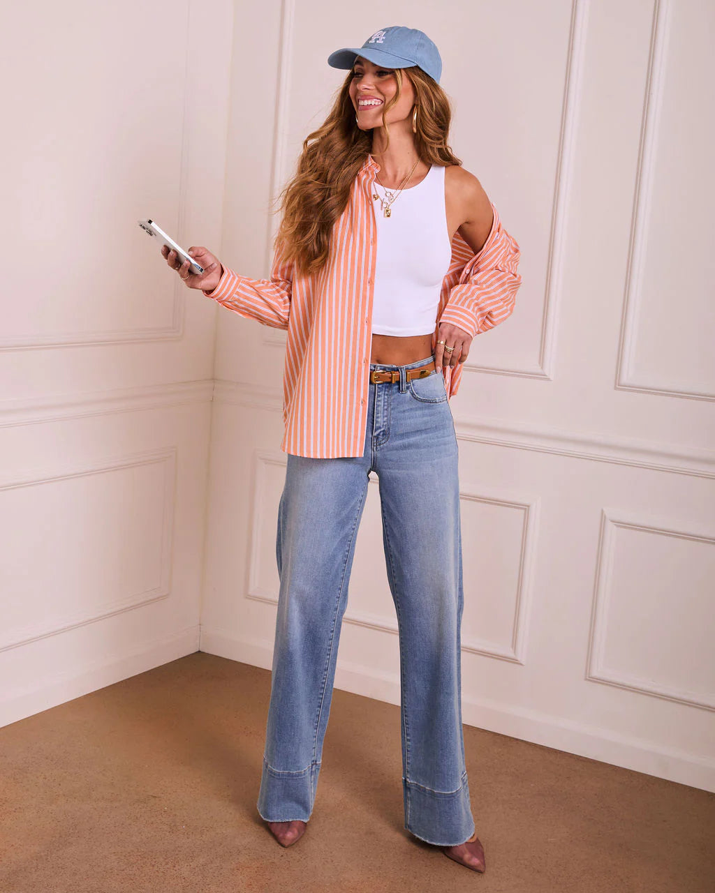Isolyn Striped Button Down Top