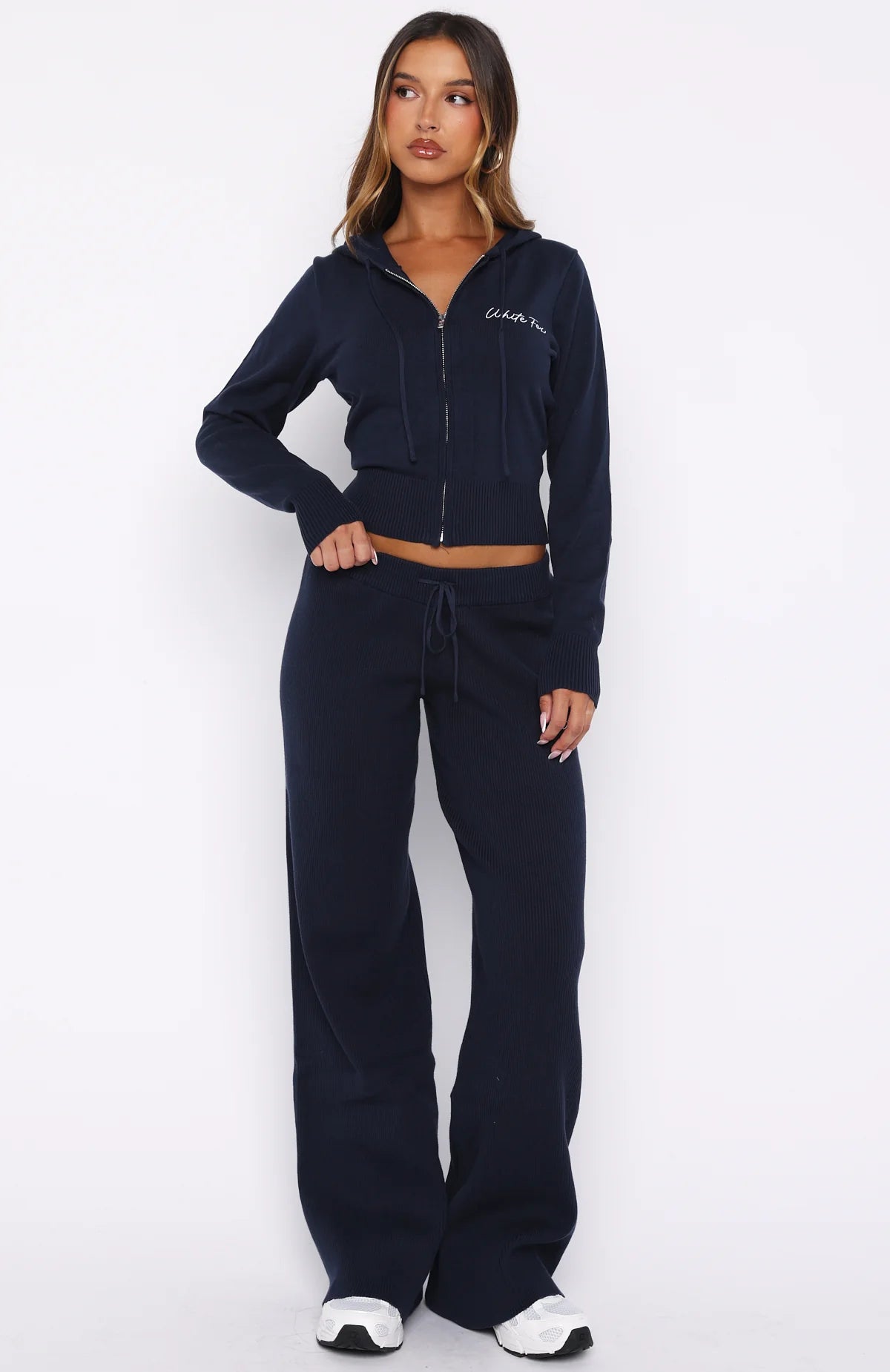 Paying It Forward Zip Front Hoodie Navy