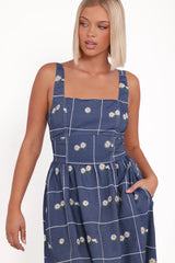 Yolande Midi Dress Blue Floral
