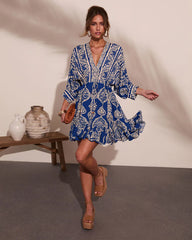 Riviera Radiant Abstract Print Mini Dress