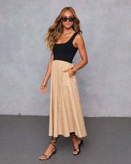 Maxime Knit Cotton Pocketed Midi Dress