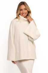 Bindy Cowlneck Knit Sweater White