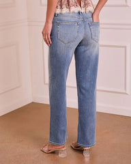 Tisla Super Stretch Mid Rise Straight Leg Jeans
