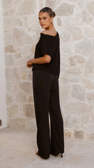 Blair Off Shoulder Tee Black