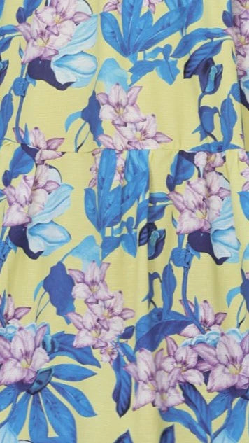 Avala Midi Dress Blue Leaf Orchid