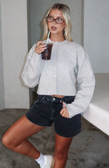 Maddy Denim Shorts Black Acid