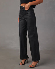 VICI Icon Coated High Rise Straight Jeans