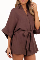 Jemmy Romper Chocolate Brown