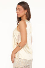 Coleman Side Slit Top Butter Yellow