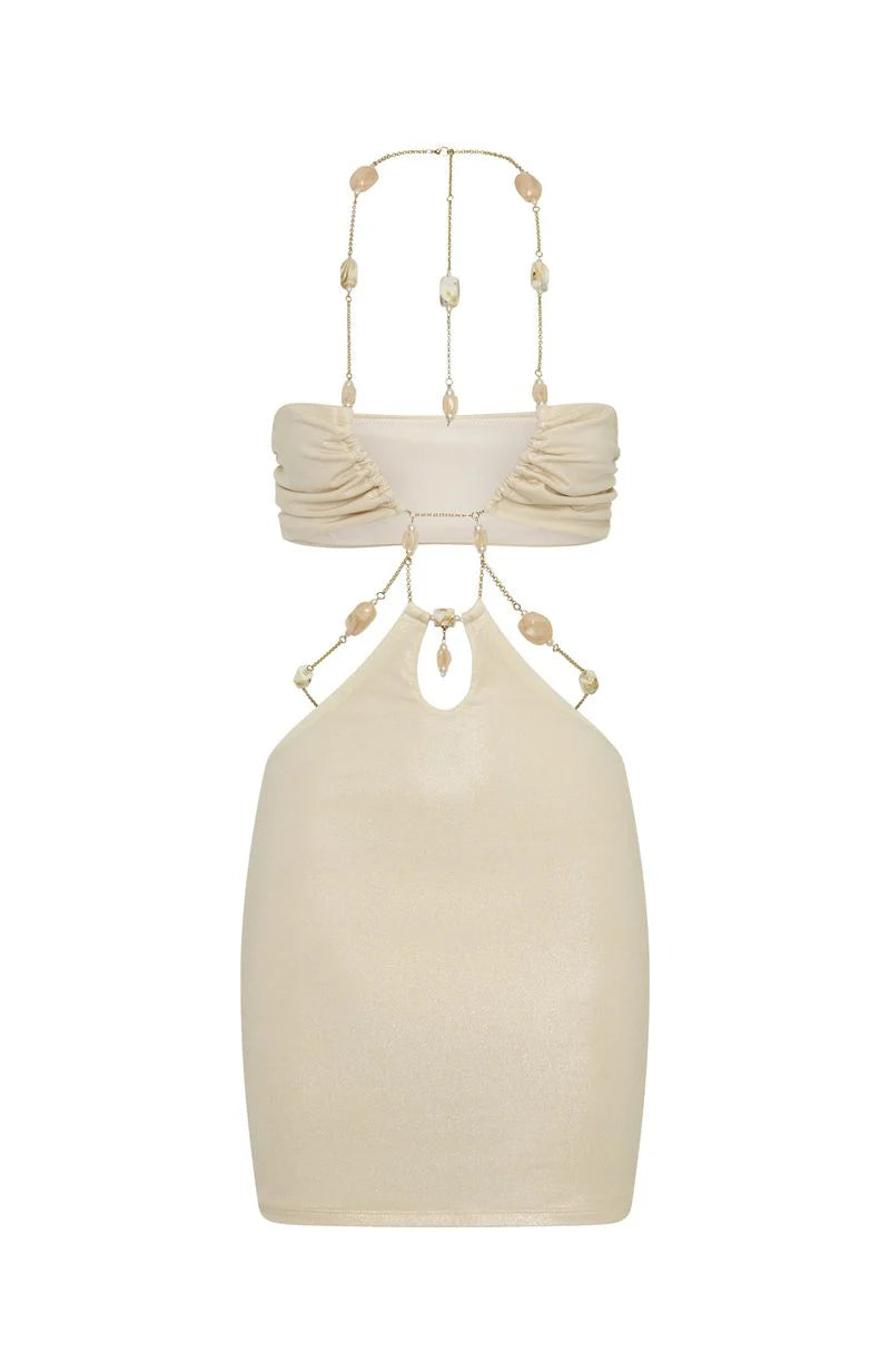 Moonlit Muse Mini Dress Pearl