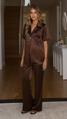 Bridget Button Shirt Chocolate