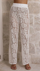 Santana Lace Pants White