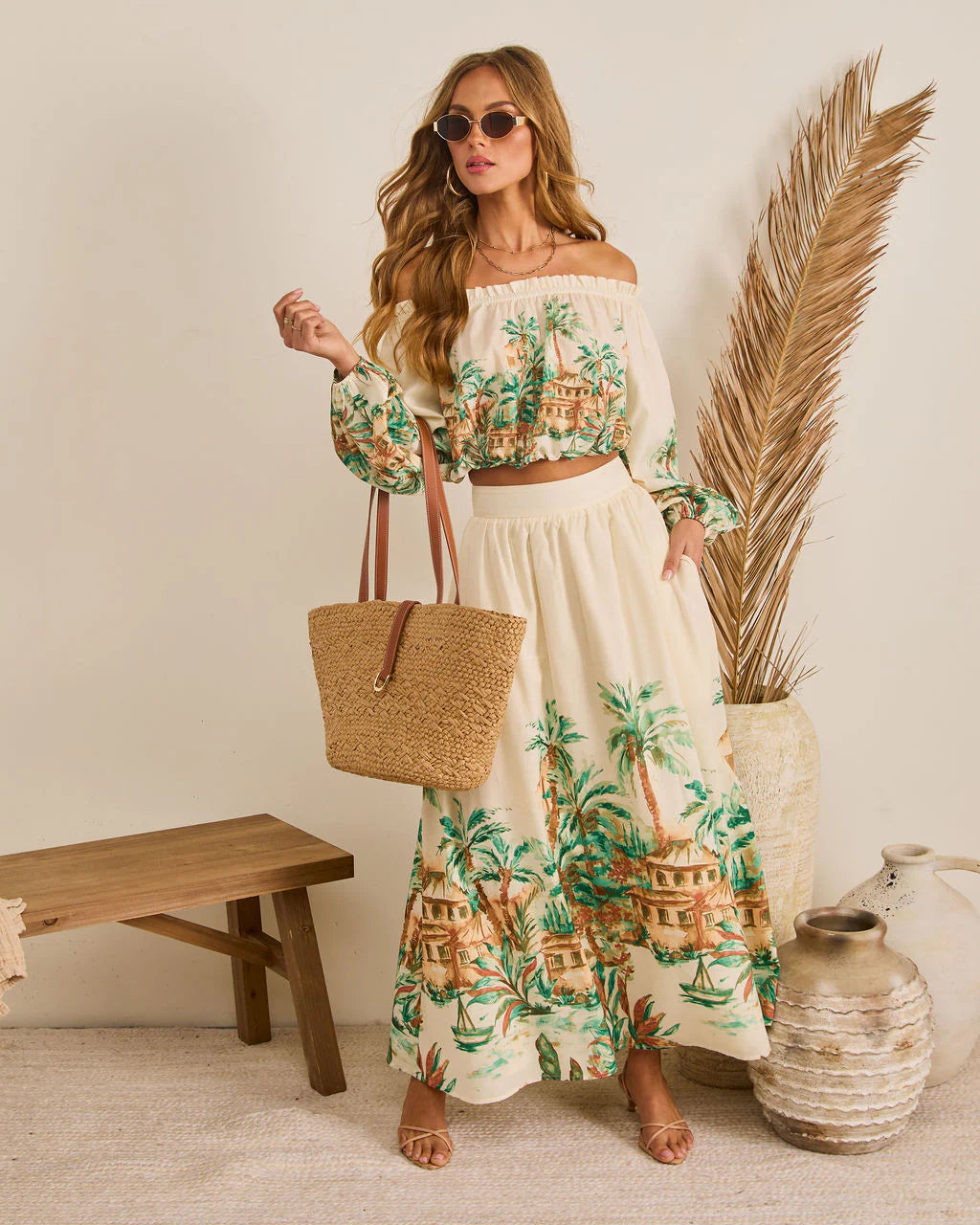 Sun Club Novelty Print Maxi Skirt