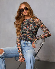 Pretty Vandal Mesh Mock Neck Top