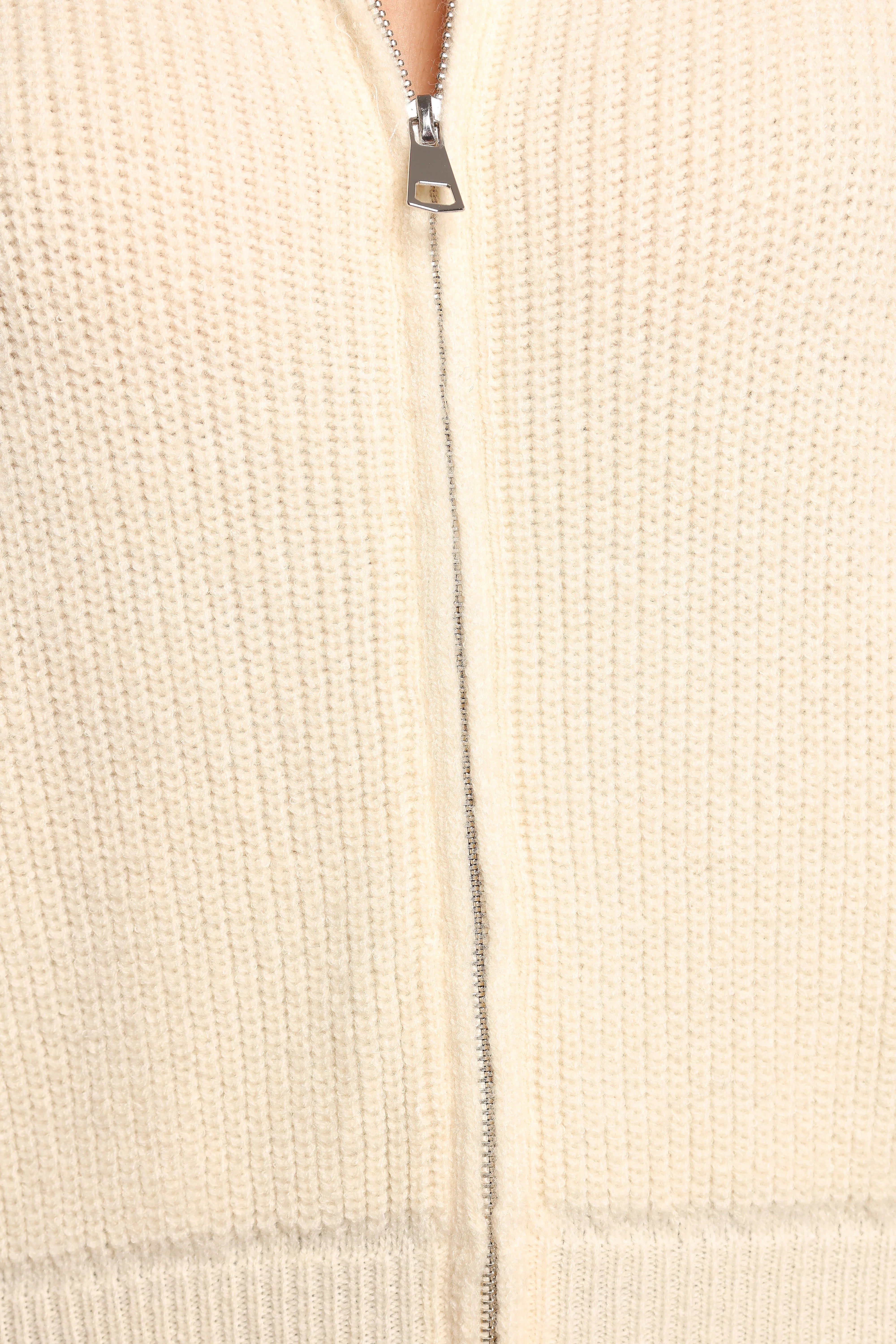 Kourtney Zip Cardigan Cream