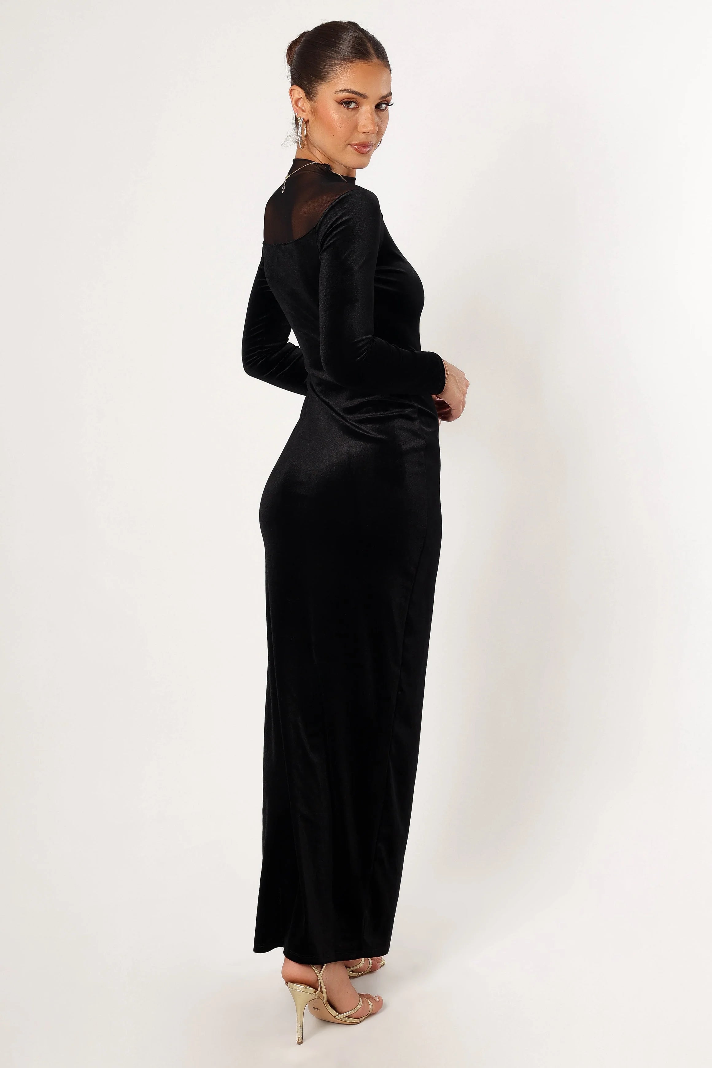 Jessica Long Sleeve Maxi Dress Black
