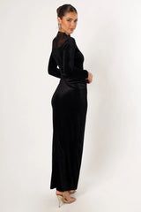 Jessica Long Sleeve Maxi Dress Black