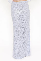 Jennings Lace Maxi Skirt Blue Sequin