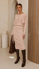 Iluka Knit Midi Skirt Camel