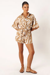 Kellie Romper Tan