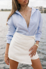 Murphy Button Up Long Sleeve Top Blue Stripe