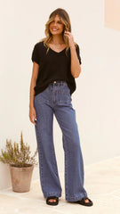 Stelaria Knit Top Black