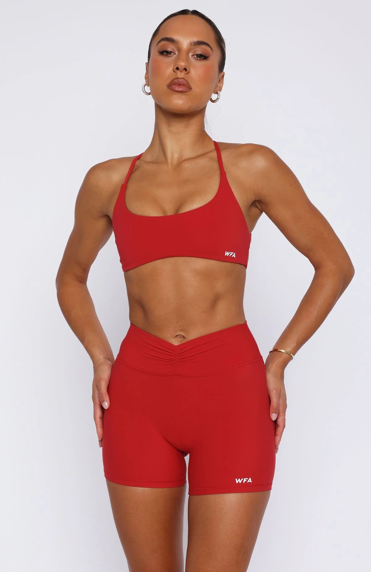 Radiate High Waisted Shorts Cherry Red
