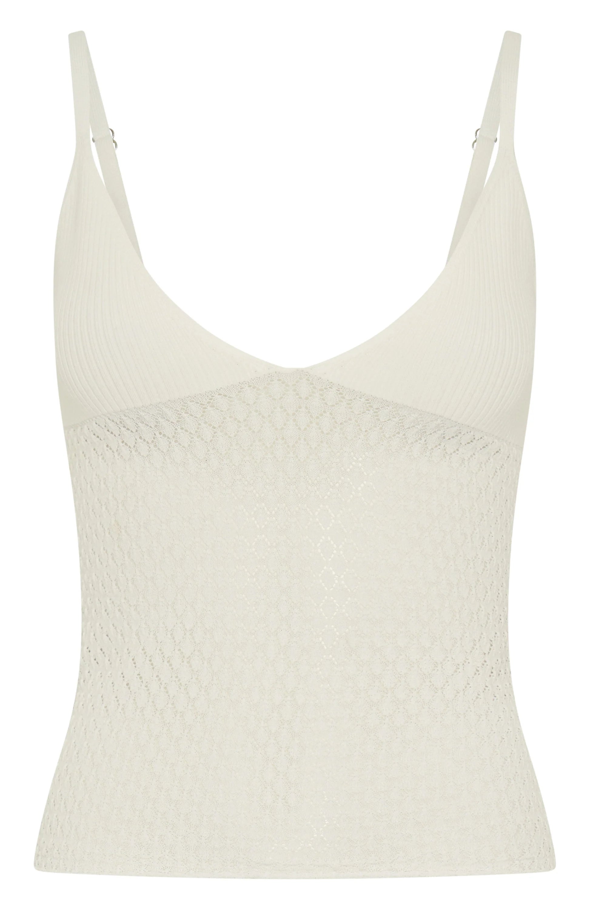 Stand And Stare Knit Top White