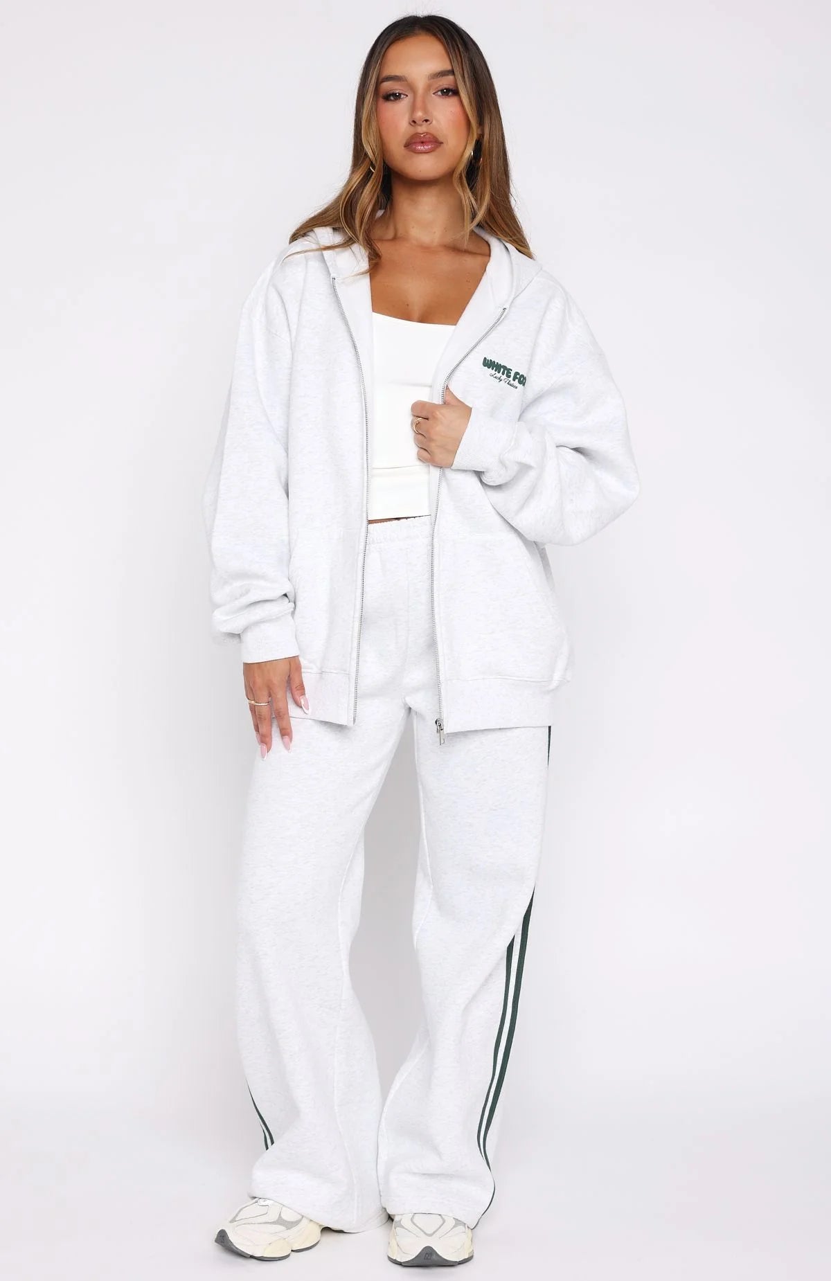 Lucky Thirteen Charise Zip Front Hoodie Grey Marle