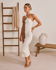Chic Drift Knit Color Block Midi Dress