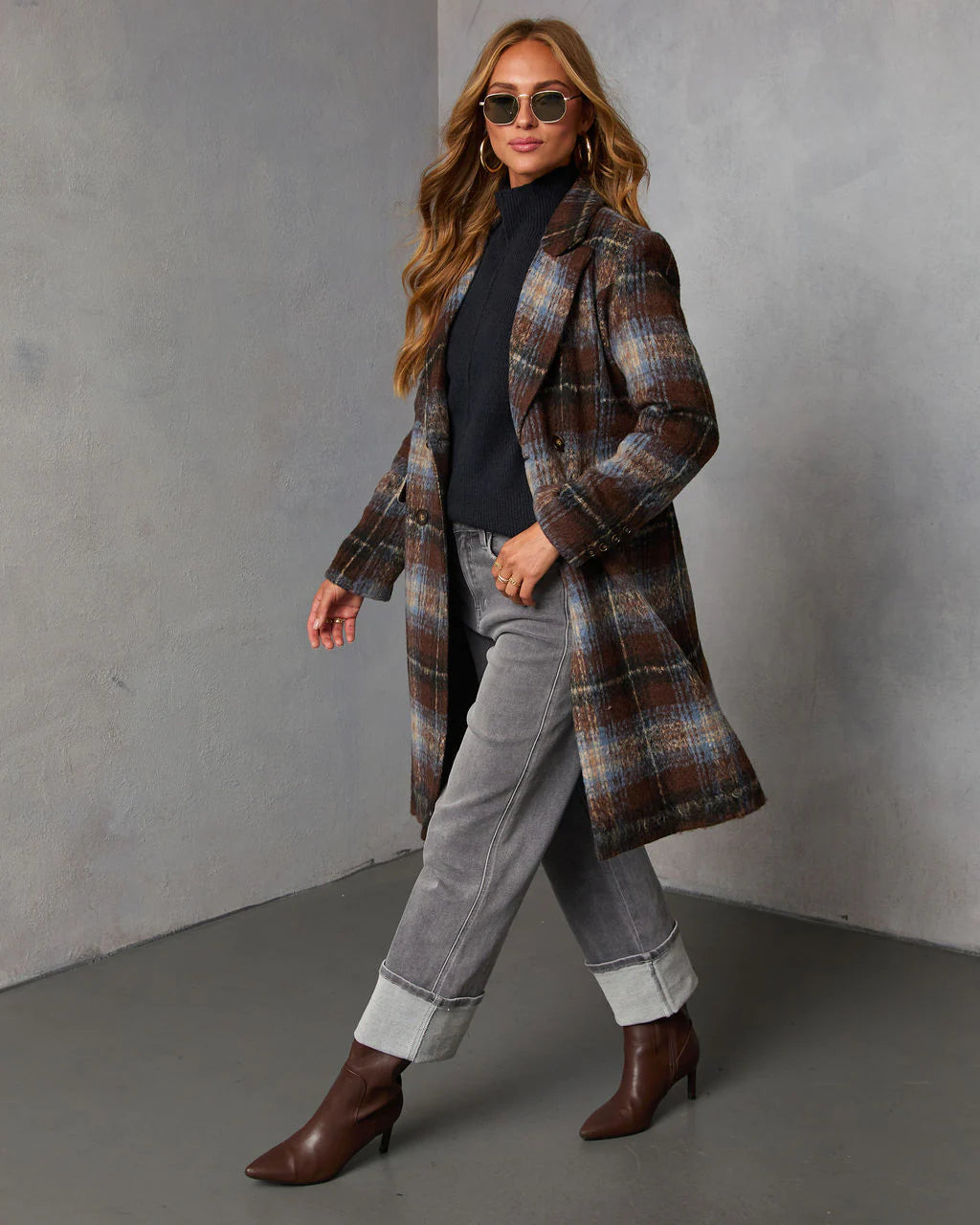 Malia Mock Neck Seamed Sweater