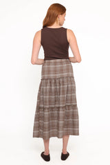 Campbell Tiered Maxi Skirt Juno Check