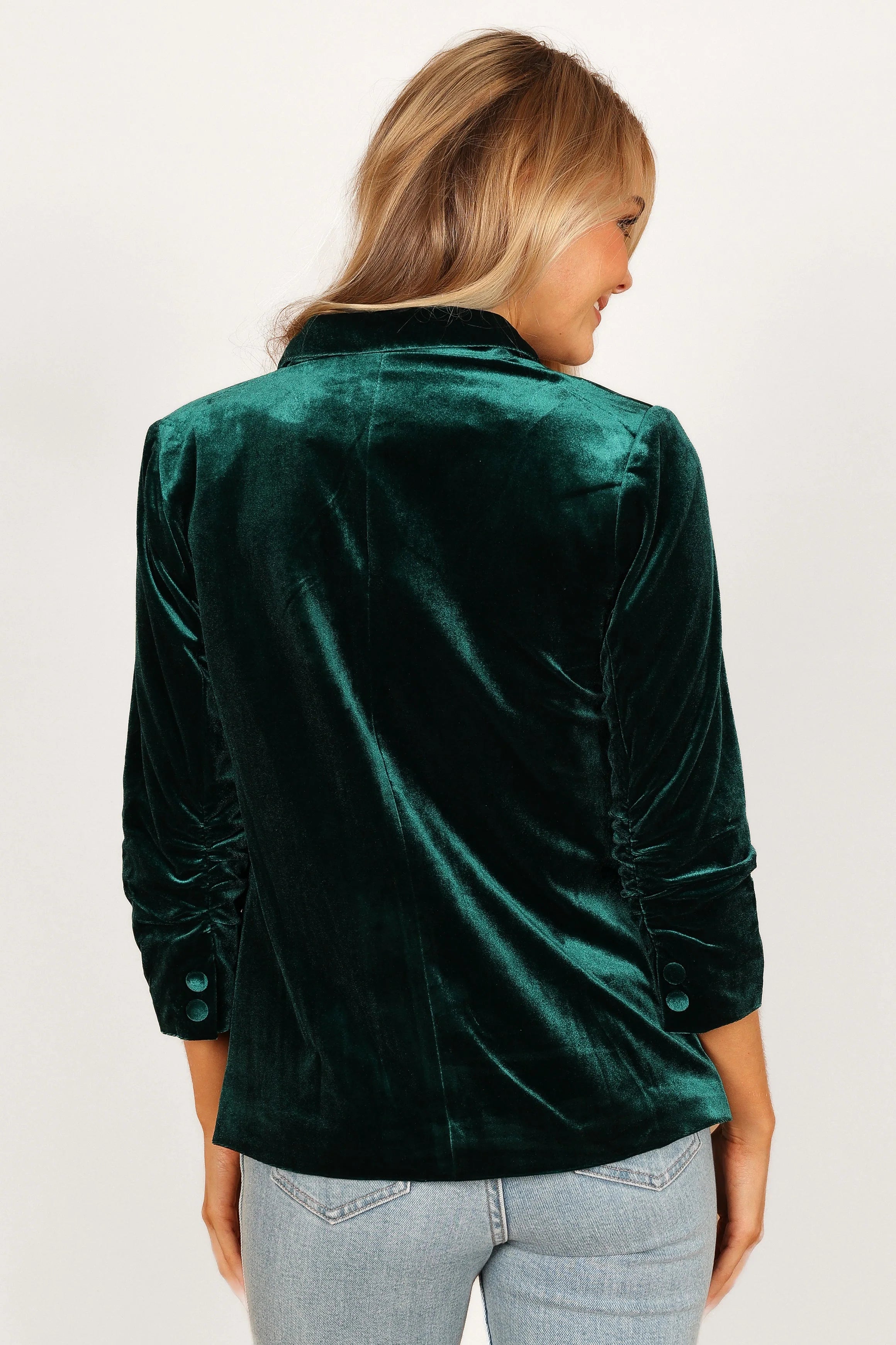 Vera Velvet Blazer Green