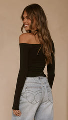 Romy Long Sleeve Top Black