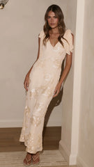 Usha Tie Strap Maxi Dress Yellow